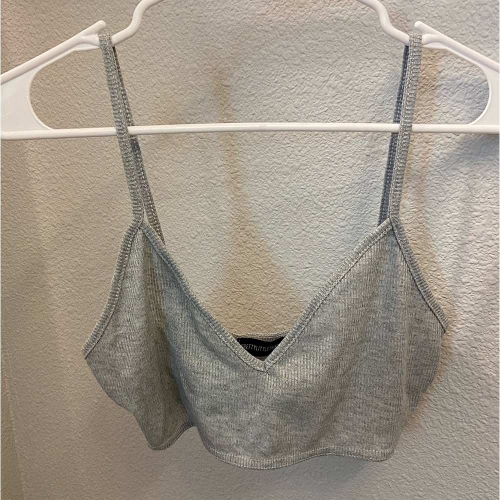 PrettyLittleThing grey bra top.